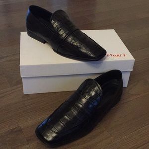 Finery London leather crocodile loafer